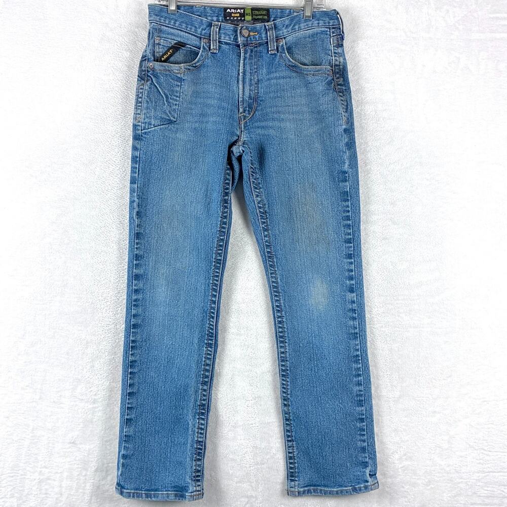 Ariat Jeans Men 32x32 Rebar M5 Whiskered Faded Straight Workwear Western